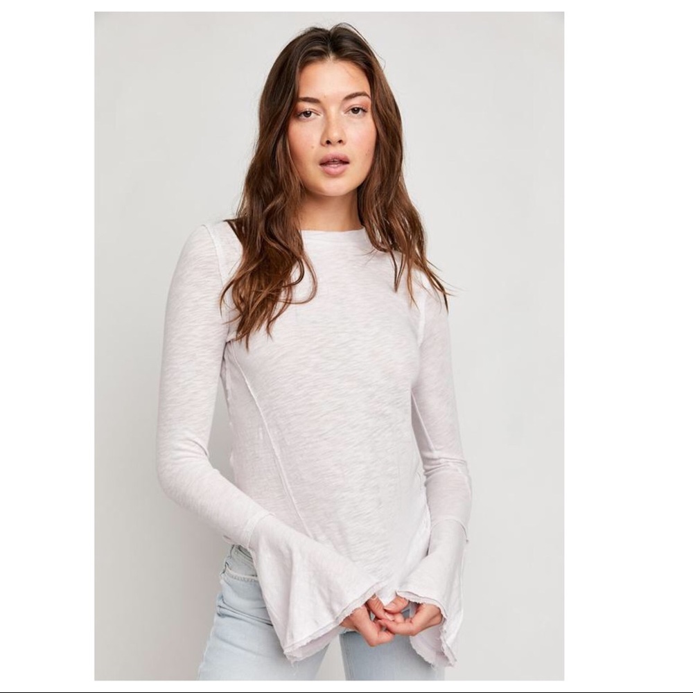 FREE PEOPLE BOHO TOP LONG SLEEVES KNIT PULLOVER LAYERING TEE A2C - Picture 9 of 11